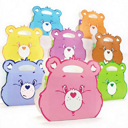 Care Bears™ Party Cardstock Favor Boxes - 11" x 9" (8 Count) - Easy-to-Assemble Goodie Bags for Birthday Treats. Playdates & Treat Tables