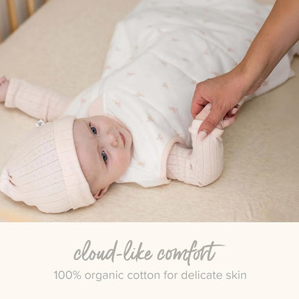 Sábana bajera de algodón orgánico esencial de Burt's Bees Baby, transpirable para cuna y colchones de niño/a estándar