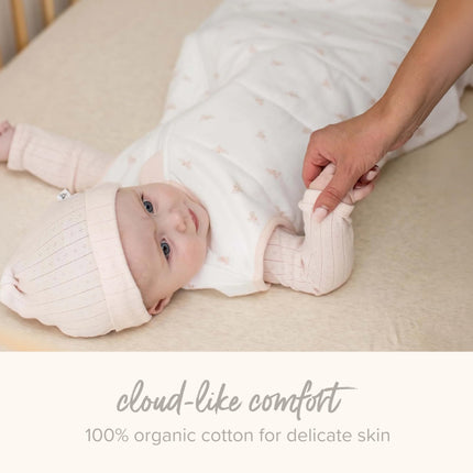 Sábana ajustable de algodón orgánico esencial para cuna de Burt's Bees Baby, transpirable para cunas estándar y colchones para niños y niñas
