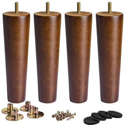 La Vane 8 inch Solid Wood Furniture Legs, Walnut F