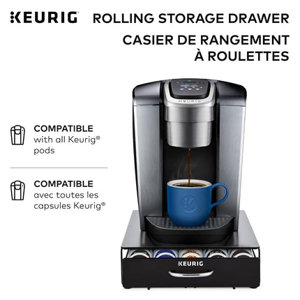 Keurig Under Brewer Storage Drawer, Coffee Pod Storage, Holds Upto 35 Keurig K-Cup Pods, Black