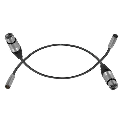 KONDOR BLUE | Mini XLR Male to XLR Female 16" Audio Cable (2 Pack) for BMPCC & C70 | Connect a Microphone or Audio Mixer to Your Camera | Black