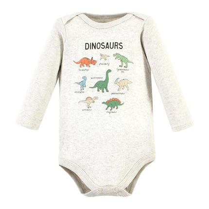 Lot de 5 grenouillères à manches longues en coton unisexe Hudson Baby, motifs Aventures dinosaures, 6-9 mois