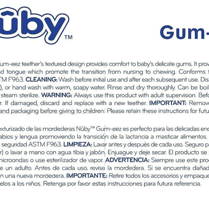 NUBY SOFTFLEX Gum-EEZ First TEETHER 0M+ Boys Blue/Green BPA Free