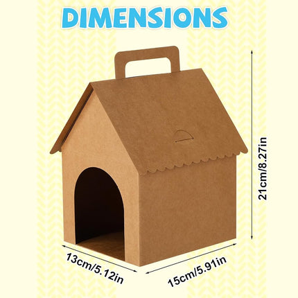 24pcs Large Dog Party Favors Boxes, DIY Adopt a Puppy Party Themed Boxes Foldable Dog Pet Gift Stuff for Birthday Decorations (Light Brown, Kraft Paper)