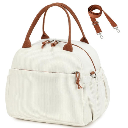 Bluboon Lunch Bag for Women Men Cute Corduroy Lunc