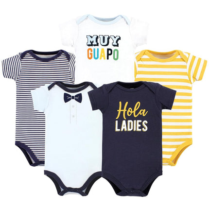 Hudson Baby Bodysuits de algodón unisex para bebé, paquete de 5 unidades Hola Ladies, de 0 a 3 meses, paquete de 5 unidades Hola Ladies, de 0 a 3 meses