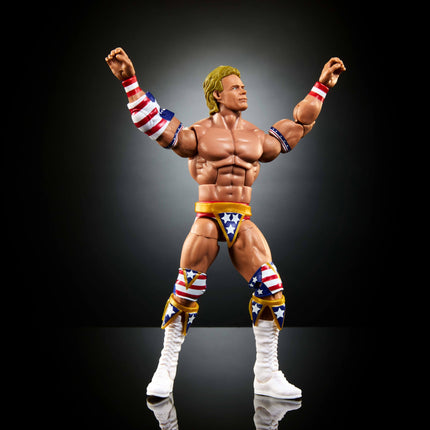 Figura de acción de Mattel WWE Elite Collection, coleccionable Lex Luger de SummerSlam con accesorio y piezas de figura de árbitro armable