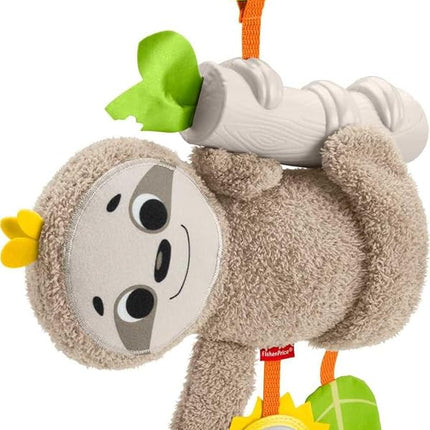 Fisher-Price FXC31 Slow Much Fun Stroller Sloth, Take-Along Baby Toy, Multicolour