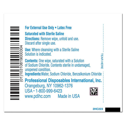 Saline Wipe Hygea Individual Packet Saline Unscented 24 Count