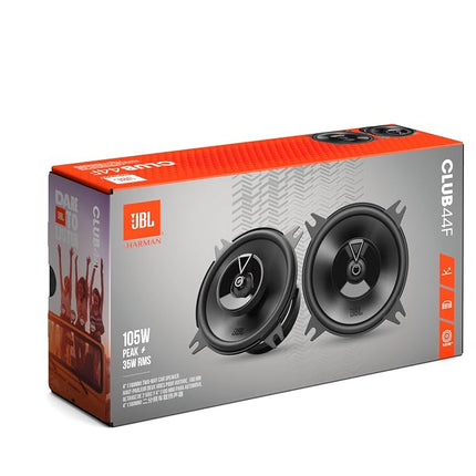JBL Club 44F - 4" (100mm) Two-Way Car Speaker, 35W RMS, 105W Peak, Sensitivity (@ 2.83V): 90dB, Frequency Response: 75Hz – 20kHz, Nominal Impedance: 3.0 ohms