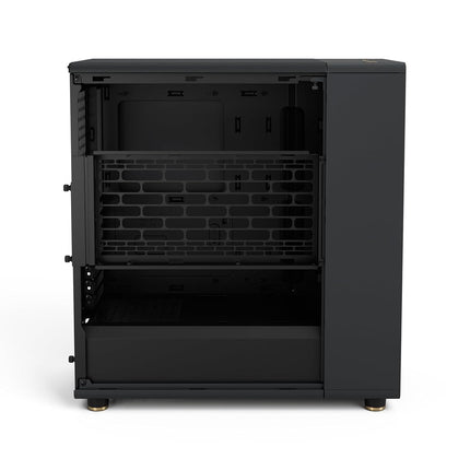 Fractal Design North Charcoal Black - Wood Walnut front - Mesh side panels - Two 140mm Aspect PWM fans included - Type C USB - ATX Airflow Mid Tower PC Gaming Case