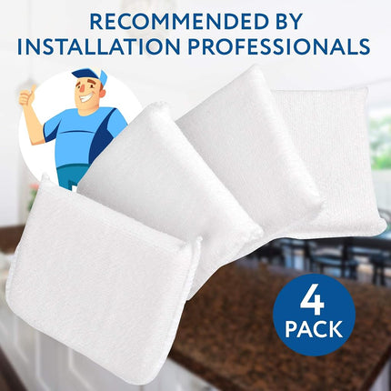 4 Pack Reusable Microfibre Applicator Pads - Sealer Sponge Applicator Cleaning Cloth for Tile, Grout, Marble, Granite, Slate, Travertine, and Natural Stone Surfaces (12.7 x 10.16 x 2.54 cm)