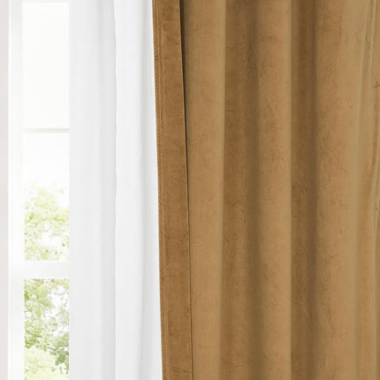 HPD Half Price Drapes Heritage Plush Velvet Curtains 108 Inches Long Room Darkening Curtains for Bedroom & Living Room 50W x 108L, (1 Panel), Spiced Rum
