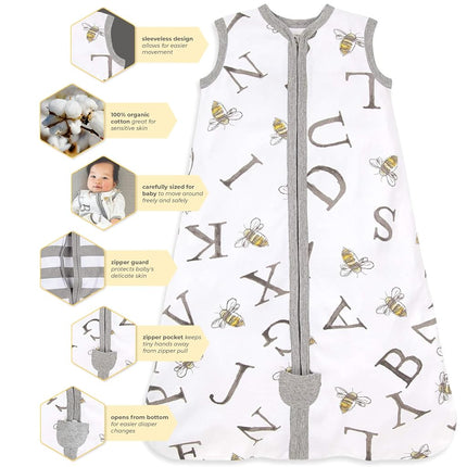 Burt's Bees Baby Unisex Beekeeper Wearable Blanket, Organic Cotton - Light Weight or Medium Weight - Newborn Essentials, A Bee C Cloud, Medium
