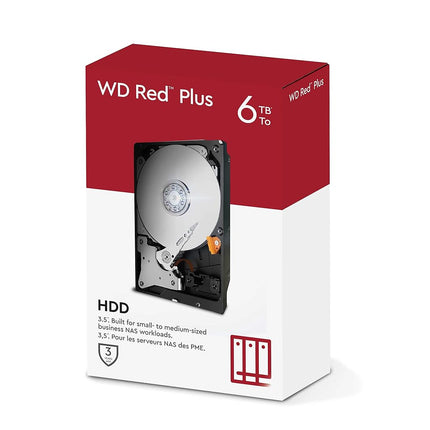 WD Red Plus 6TB NAS 3.5" Internal Hard Drive - 5400 RPM Class, SATA 6Gb/s, CMR, 256MB Cache