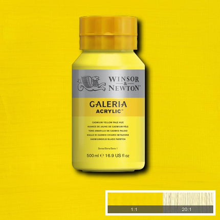 Winsor & Newton, Galeria Acrylic, Cadmium Yellow Pale Hue, 500ml