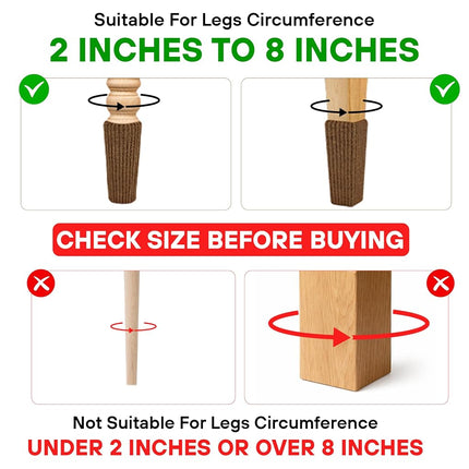Chair Leg Socks 16/24/32 Pcs Brown Furniture Leg Covers Floor Protectors