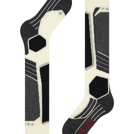 FALKE Women's SK2 Intermediate Wool W Kh Breathable Warm Thick Skiing Socks 1 Pair, White Off-White 2040, 7-8