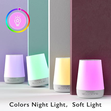 Baby Sound Machine, Momcozy White Noise Machine for Baby Sleeping with Night Light, Toddler Sleep Trainer 34 Soothing Sleep Sounds, Timer, App Remote Control, Personal Sleep Routine Alarm Clock(Blue)