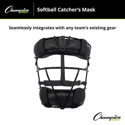 Champion Sports SM1 Softball Catcher's Mask, Black