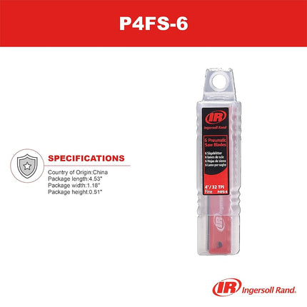 Ingersoll-Rand Power Tool Accessory, P4FS-6, 6 Blades, 24 Teeth