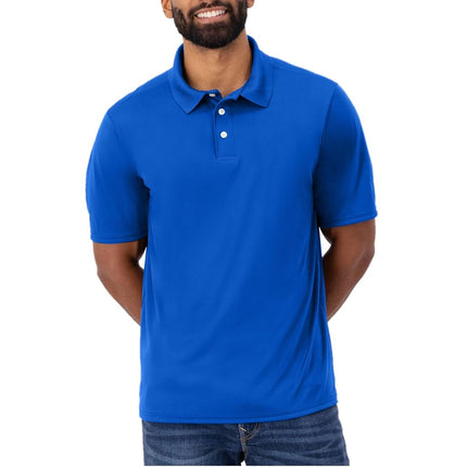 Hanes Mens Cool Dri Polo Shirt, Quick-Drying Performance Polo for Men, 40+ UPF Protection, Deep Royal, XL