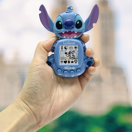 Lexibook, Disney Stitch, My Best-e, Portable Games Console, Interactive and Educational Companion for Children, 8 Game Categories, Coloured Screen, Blue, JLMB10D