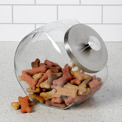 Anchor Hocking 1 Gallon Glass Penny Jar with Lid (4 piece, silver metal, dishwasher safe)