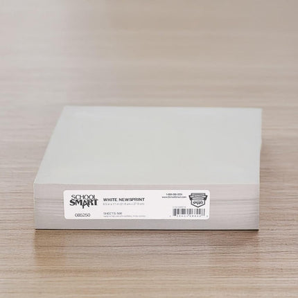 Sax Plain White Newsprint Newspaper - 8 1/2 x 11 inches - Pack of 500 - White