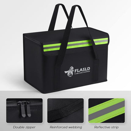 FLASLD Large Fireproof Lipo Bag for Lithium Battery Storage and Charging, 14 x 7.8 x 9.5in Waterproof Box for Documents and Valuables