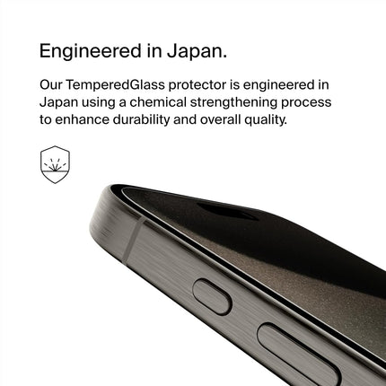 Belkin ScreenForce TemperedGlass Treated Privacy Screen Protector for iPhone 15 Pro - Slim & Scratch-Resistant - Includes Easy Align Tray for Bubble Free Application