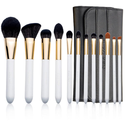 ENZO KEN Natural Black Goat Hair Makeup Brush Set 