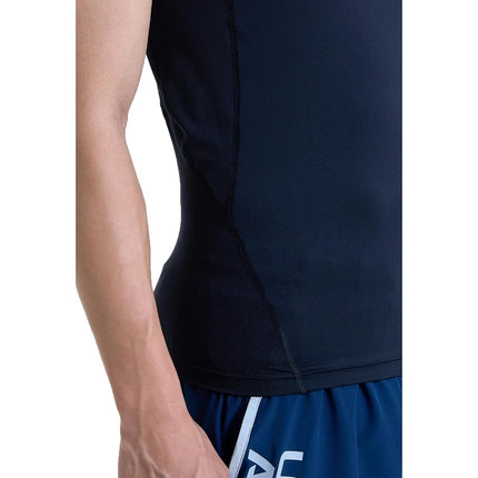 Under Armour Mens HeatGear Compression Mock Sleeveless - Black//White - MD