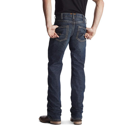 ARIAT Men's Rebar M4 Slim Fit Durastretch Straight Leg Jean, Black Stone, 44W x 32L