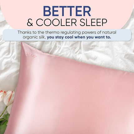 Blissy Silk Pillowcase - 100% Pure Mulberry Silk - 22 Momme 6A High-Grade Fibers - Satin Pillowcase for Hair & Skin - Regular, Queen & King Size Silk Pillow Case with Hidden Zipper - Moisture Wicking