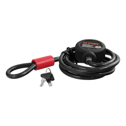 CURT 23666 6-Foot Bike Cable Lock BLACK VINYL