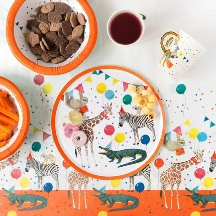 Talking Tables 8 x Safari Animal Paper Cups, 250 ml - Kids Birthday, Jungle Party, Recyclable Disposable Cups with Giraffe, Crocodile & Monkey Designs