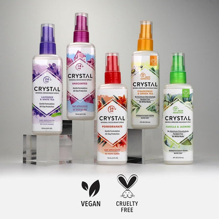 Crystal Essence Mineral Deodorant Spray, Chamomile & Green Tea 4 oz (Pack of 3)