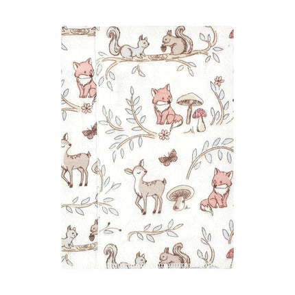 Hudson Baby Unisex Baby Algodón Franela Paños para Eructar, Amigos del Bosque para Niñas, Talla Única