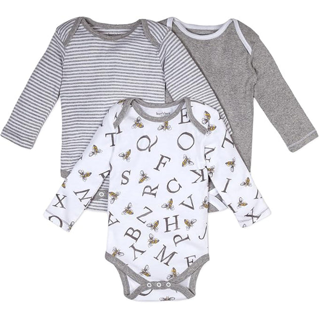 Burt's Bees Baby baby-girls Bodysuits, 3-pack Long