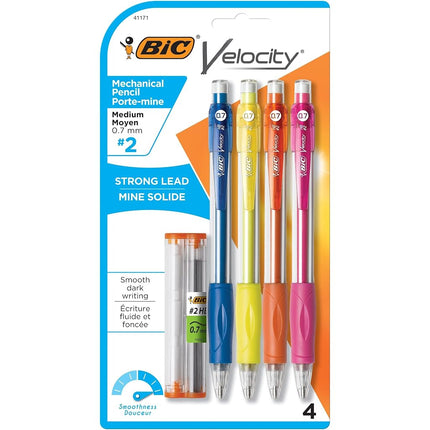 BIC Velocity Mechanical Pencil 0.7mm 4ct, Black (MV7P41-Blk)