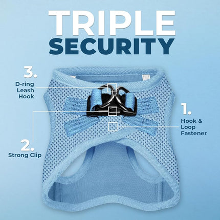 Voyager Step-in Air All Weather Mesh Harness and Reflective Dog 5 ft Leash Combo with Neoprene Handle, for Small, Medium and Large Breed Puppies by Best Pet Supplies - Set (Baby Blue), S