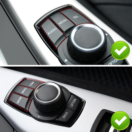 Jaronx Compatible With BMW iDrive Button Replacment Multimedia Button Kit iDrive Controler Button 1' F20/2' F22/3' F30 F31/4' F32 F33/X1 F48/X3 F25/X4 F26/X5 F15/X6 F16 Series, 7PCS iDrive Buttons Set