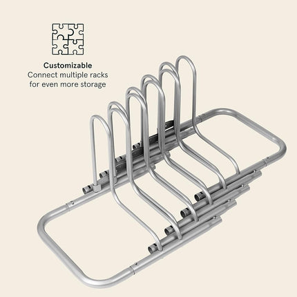 Range de Rangement pour Vélos au Sol Retrospec Stash Rack 2, 4 et 5 Vélos, Organisateur de Stockage de Vélos pour VTT, Vélo de Route, Revêtement en Acier Fin Résistant aux Intempéries S'Adapte aux Roues jusqu'à 3"