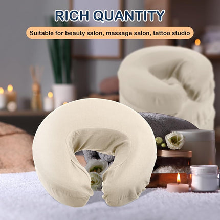 Macarrie 24 Pcs Massage Table Face Cradle Covers Microfiber,Beige