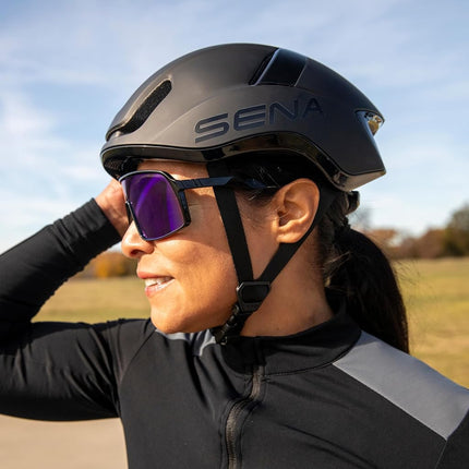 Sena S Mesh Intercom Smart Road Cycling Helmet (Matte Black, Medium)