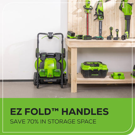 Cortadora de césped inalámbrica sin escobillas Greenworks de 40 V y 25" (autopropulsada) (más de 75 herramientas compatibles), (2) baterías de 4.0 Ah y cargador rápido de doble puerto incluidos