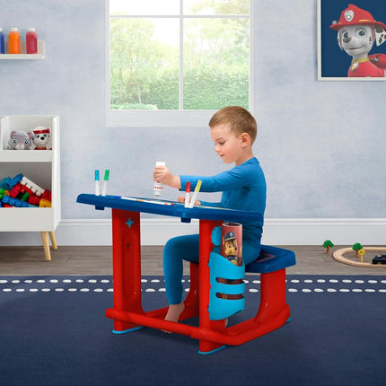 Delta Children PAW Patrol Draw and Play Desk Includes 10 Markers and Coloring Book, Blue
