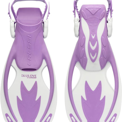 Cressi Children's Rocks Adjustable Premium Children Fins, Lilac/White, M L - 2 4 Y UK